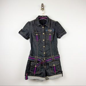 COOGI Dark Denim Romper Jumpsuit Sz 5/6